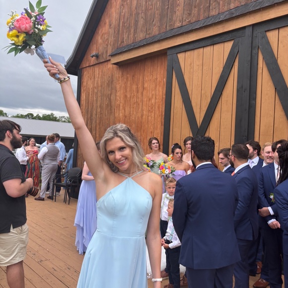 Azazie Bailey dress sky blue - Picture 5 of 5